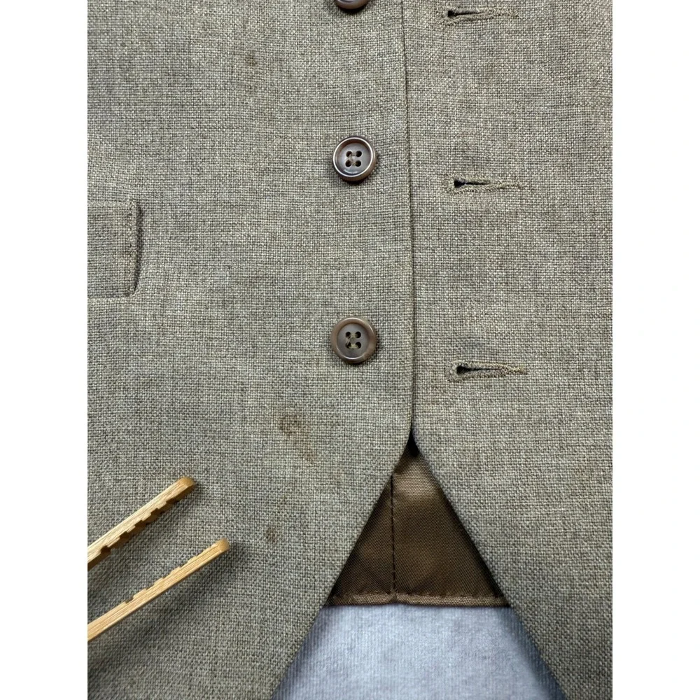 VTG Levi's Action Suit Vest Tailored For Men Sportswear‎ Tan Brown Button Front